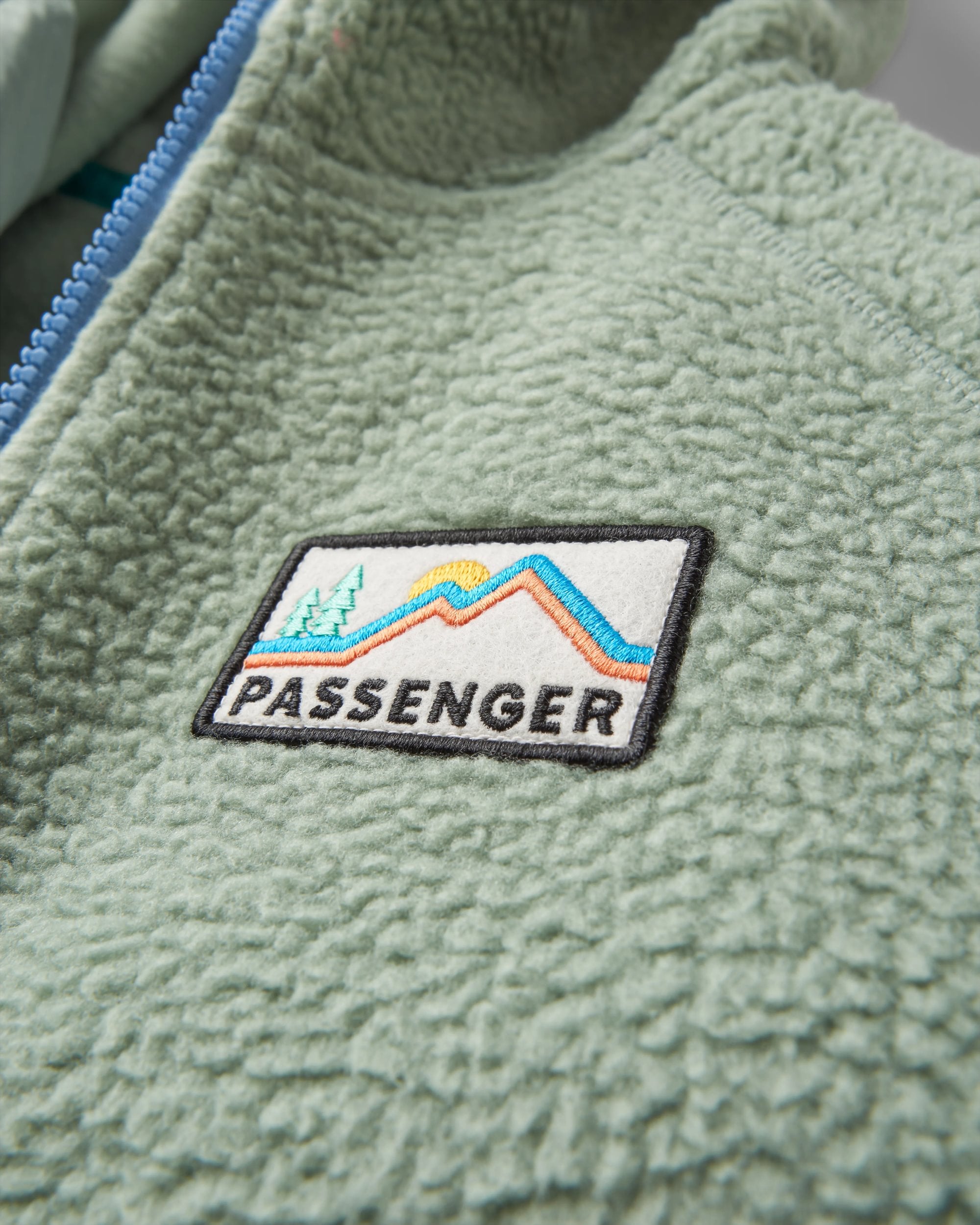 North Coast Full Zip Recycled Sherpa Fleece - Pistachio - Flatlay