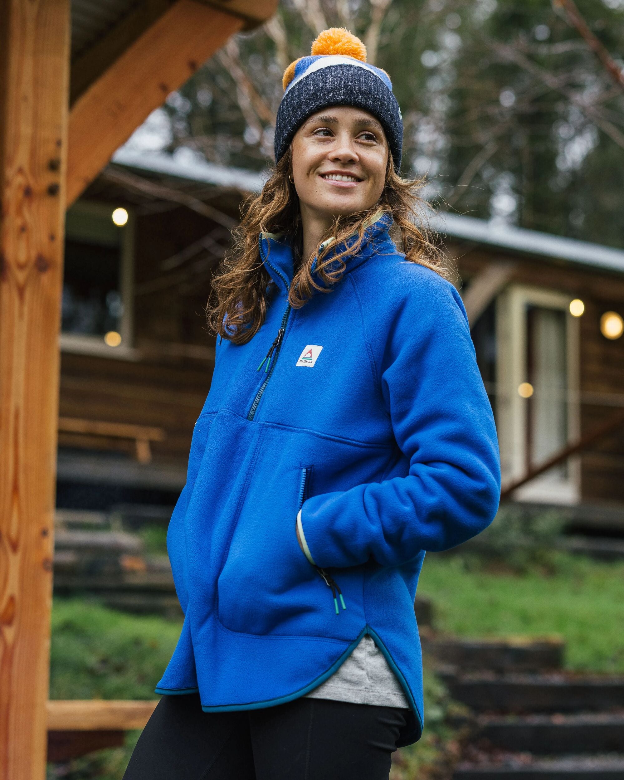 Folksy Recycled Sherpa Fleece - Azure Blue - Lifestyle
