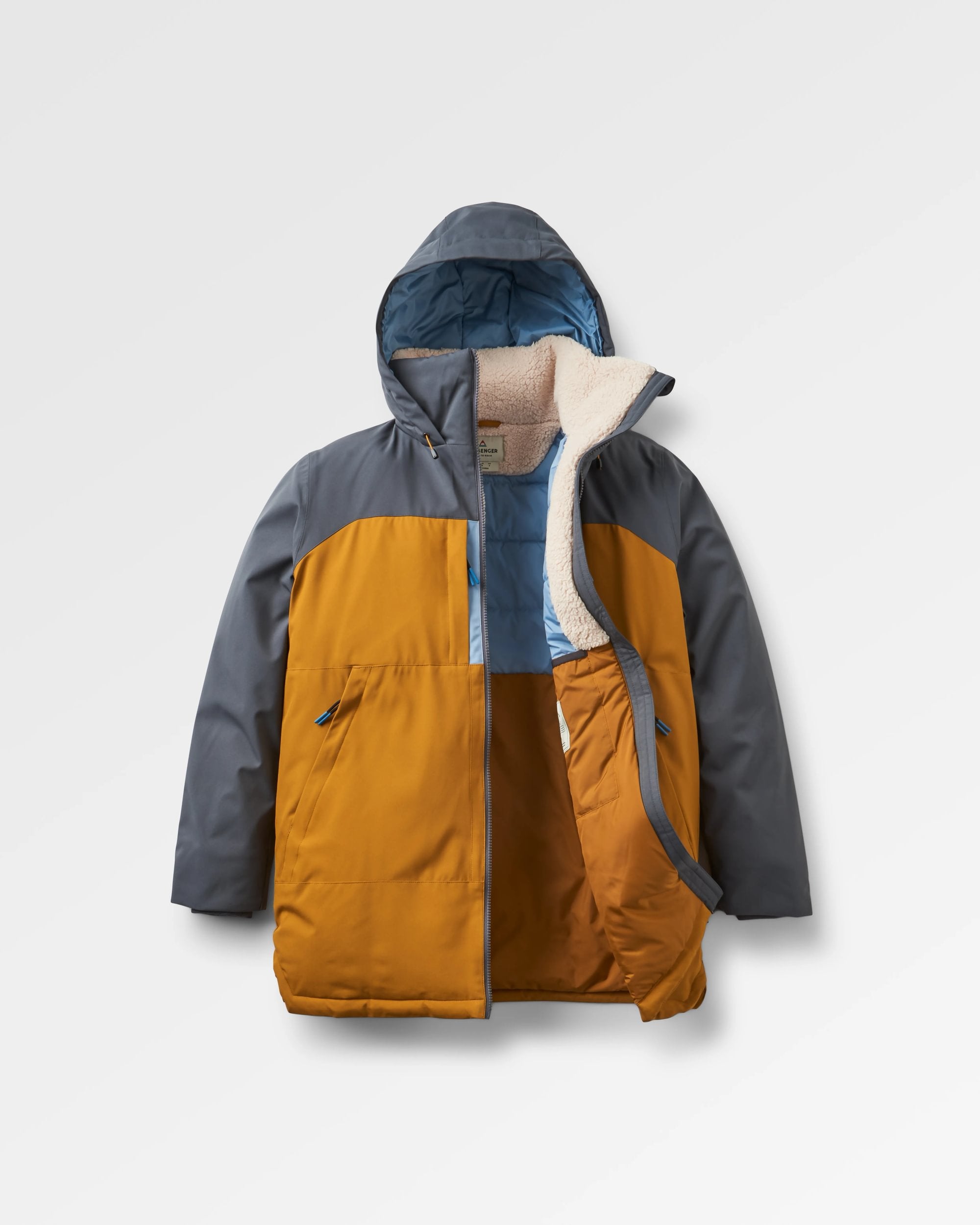 Lumi Colour Block Parka - Golden Brown - Flatlay
