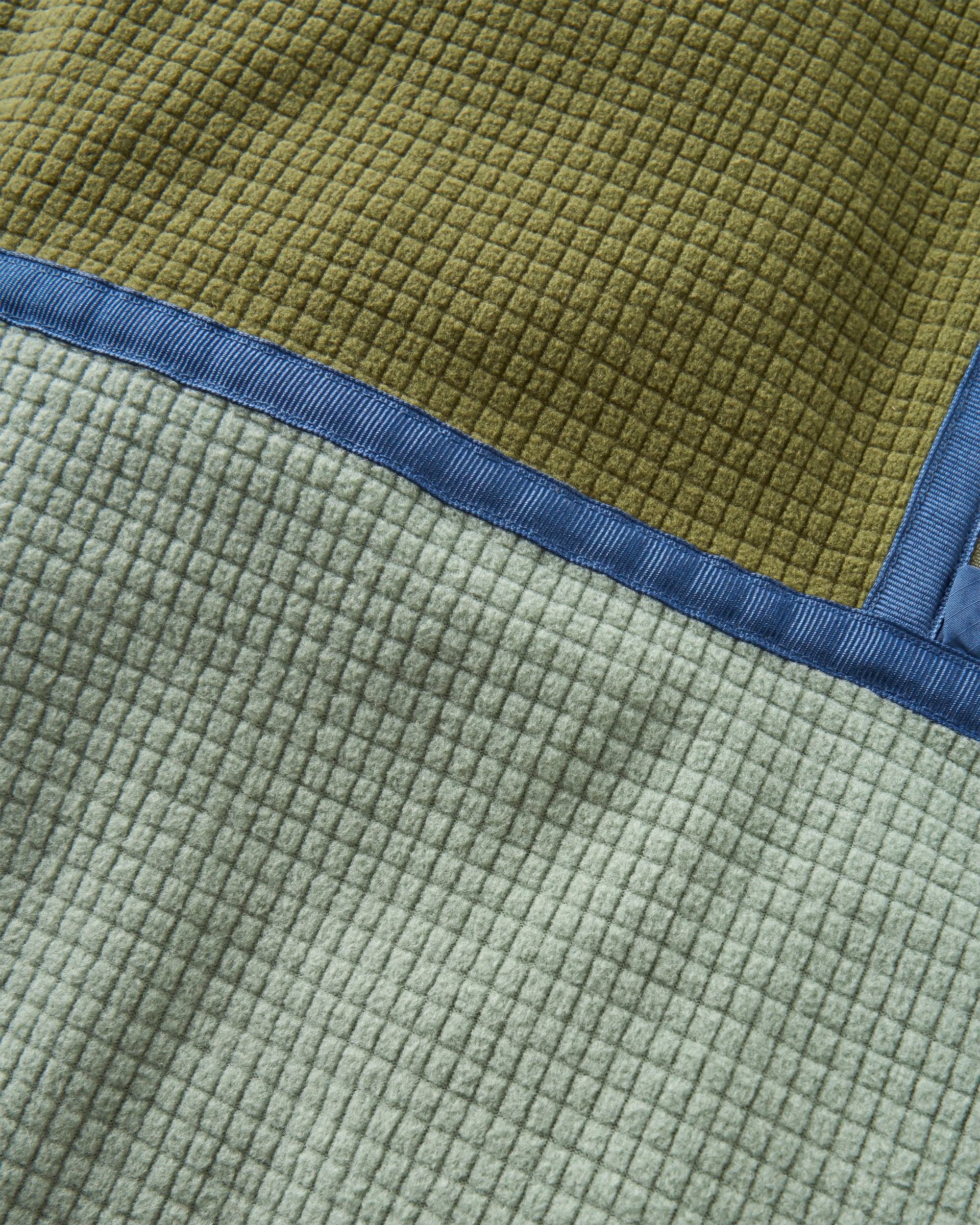 Overlook Recycled Grid Polar Fleece - Khaki/Pistachio - Flatlay