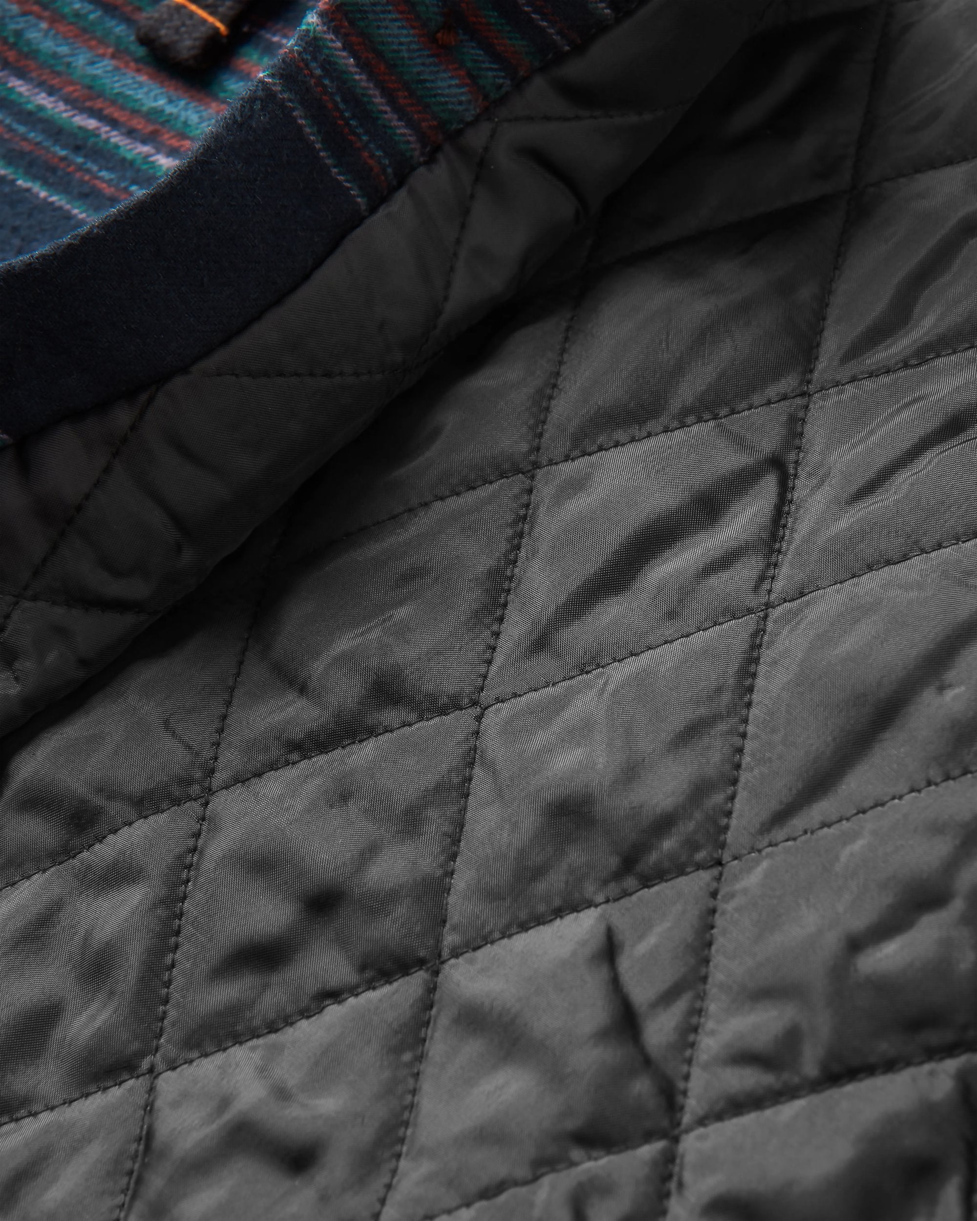 Sherwood Check Hooded Overshirt - Black Stripe - Flatlay