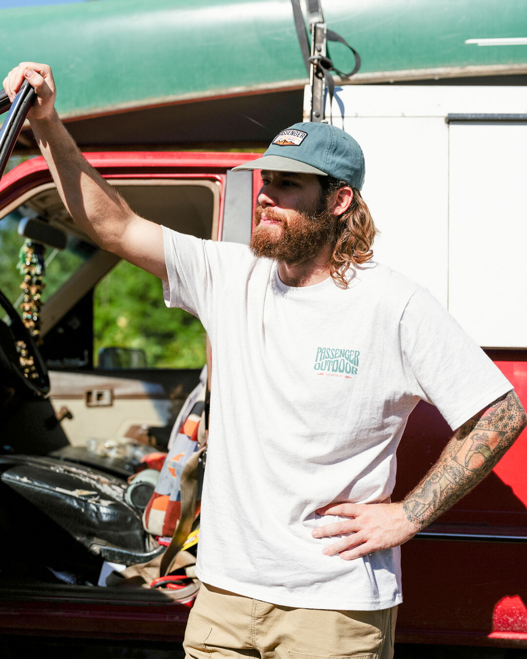 Yuca Organic Cotton T-Shirt - Birch Marl - Lifestyle