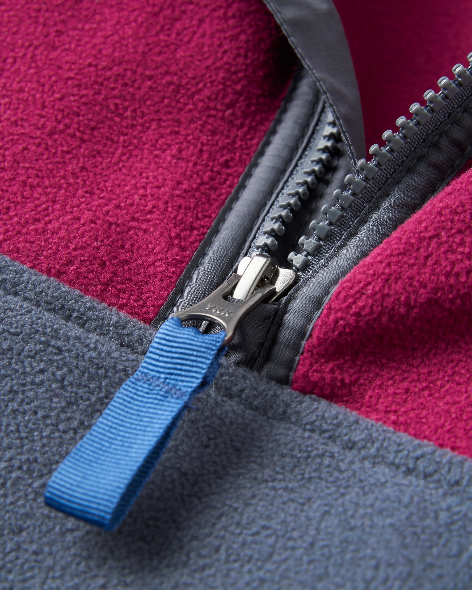 Set Off Recycled Polar 1/4 Zip Fleece - Warm Berry/Charcoal  - Flatlay