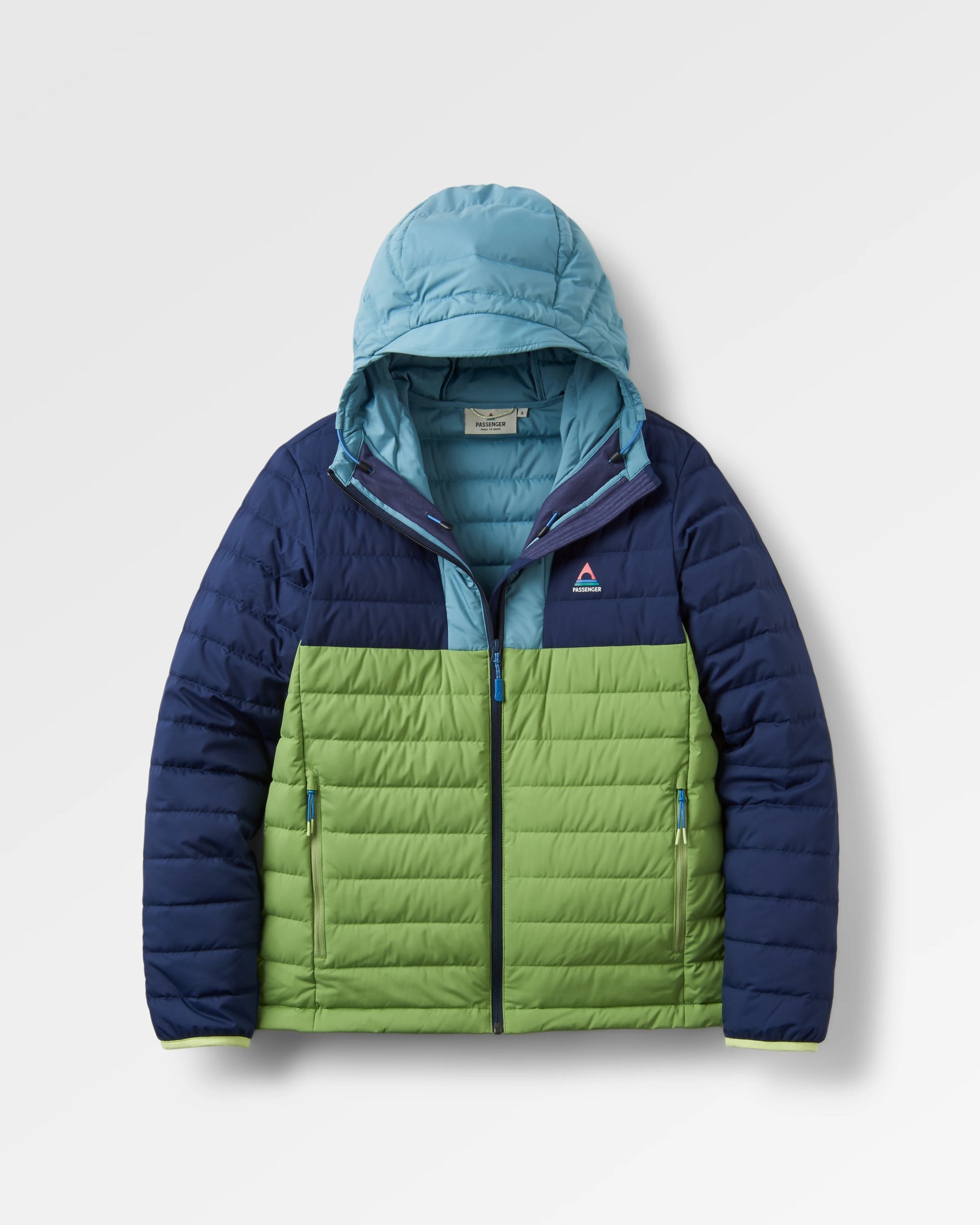 Northstar Down Recycled Jacket - Rich Navy/Pear Green/Arctic - Flatlay