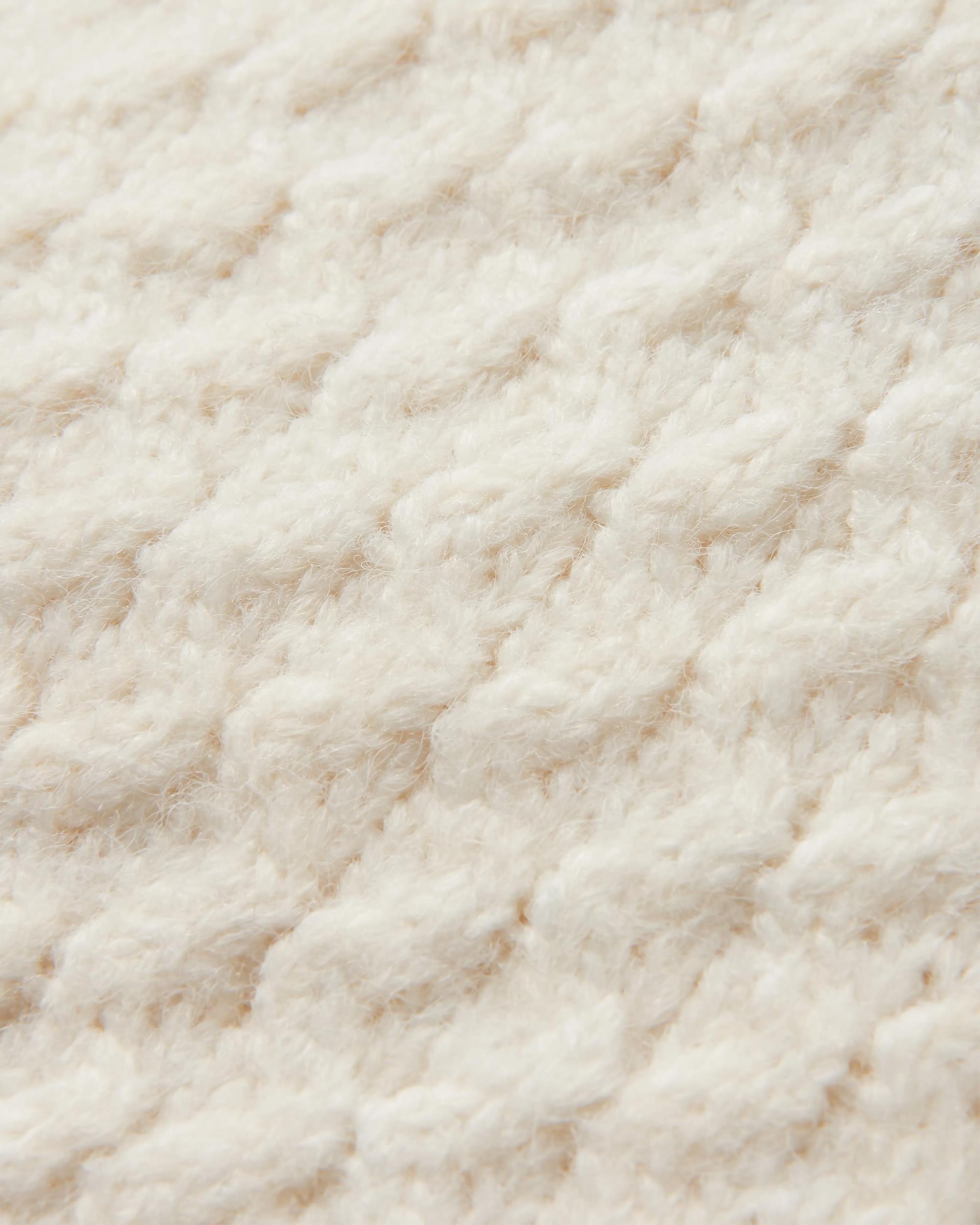 Cozy Cable Recycled Knitted Jumper - Off White - Flatlay