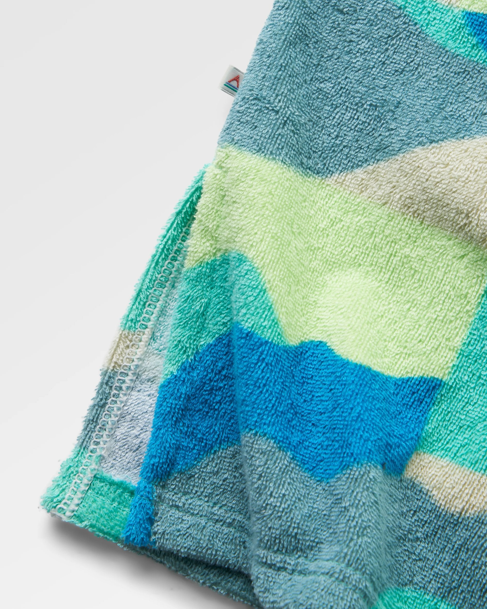 Shoreline Cotton Towel Poncho - Vista Patchwork Arctic - Flatlay