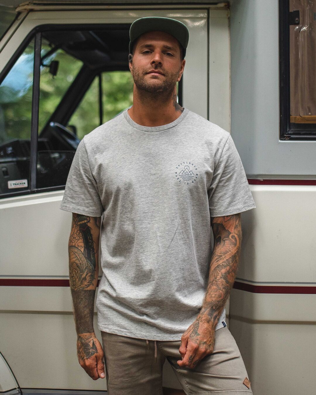 Escapism Recycled Cotton T-Shirt - Grey Marl - Lifestyle