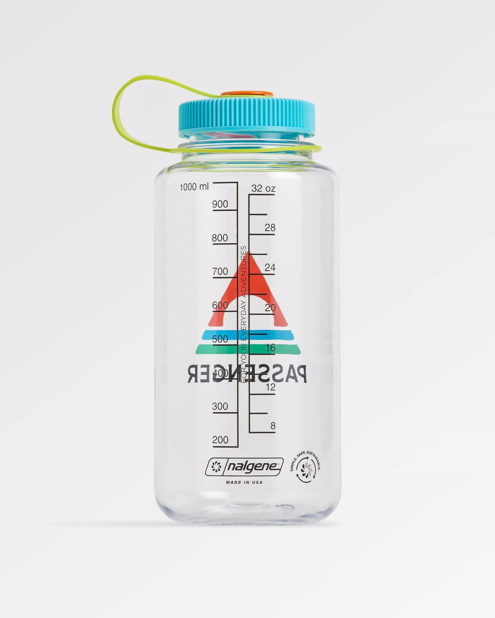Nalgene 1L Wide Mouth Water Bottle - Clear - Clear - Flatlay