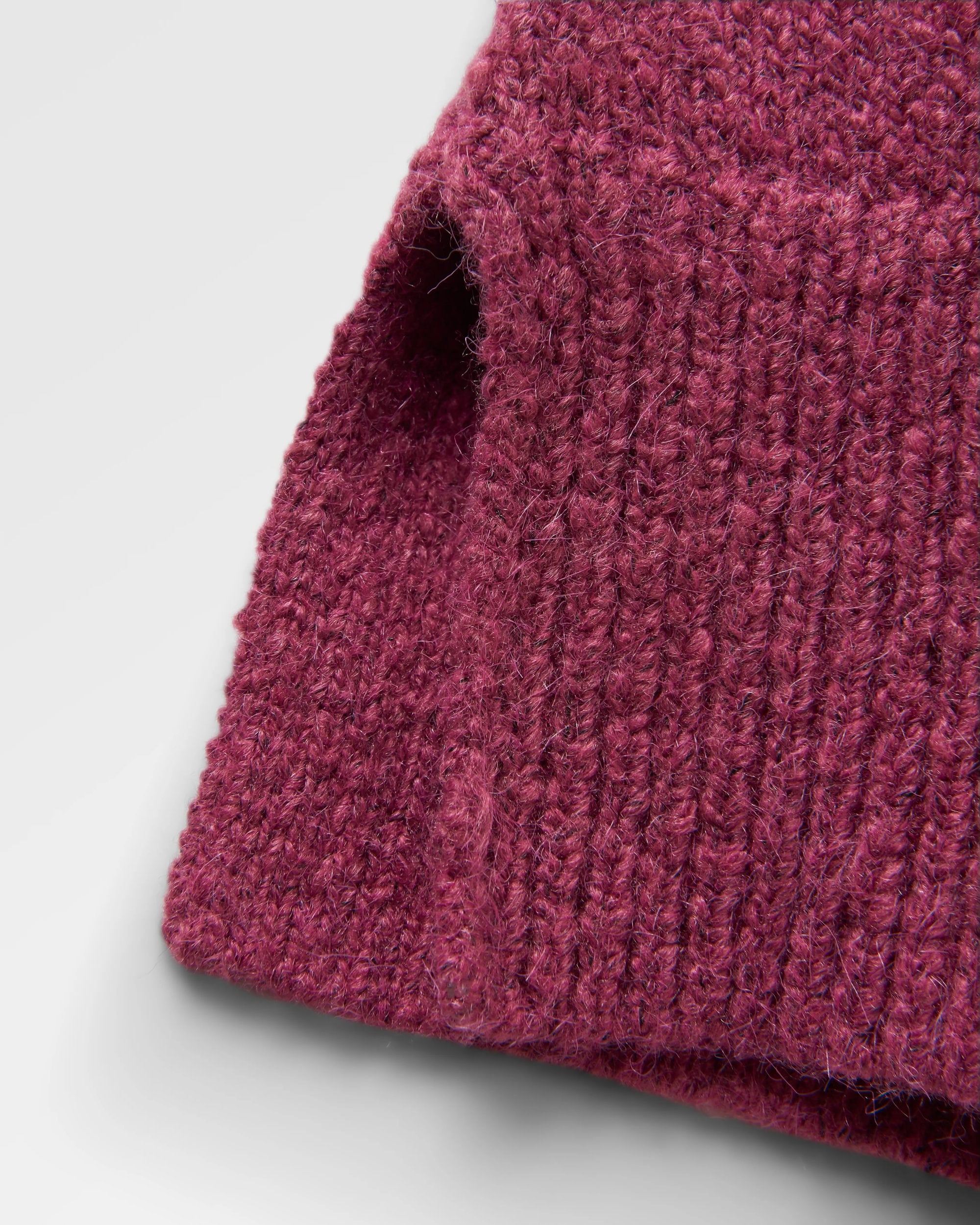 Cove Recycled Knitted Hoodie - Rhubarb - Flatlay