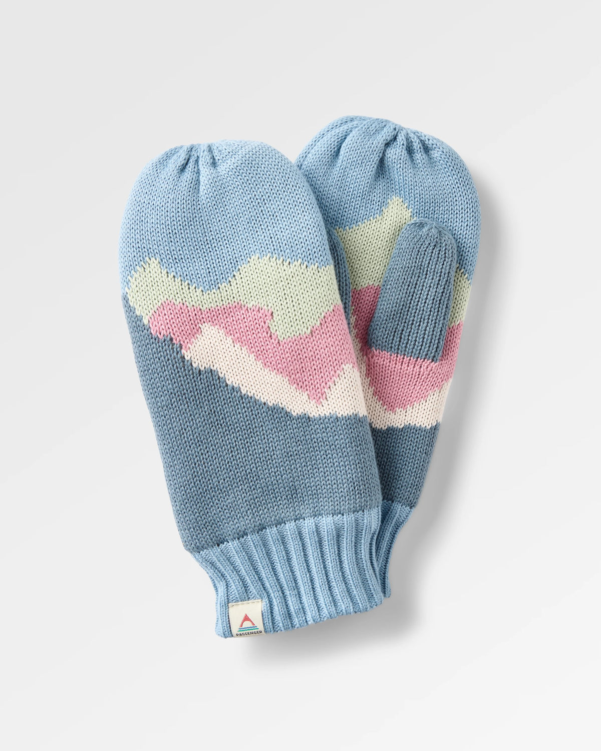 Scenic Fleece Lined Mittens - Scenic Stormy Blue - Flatlay