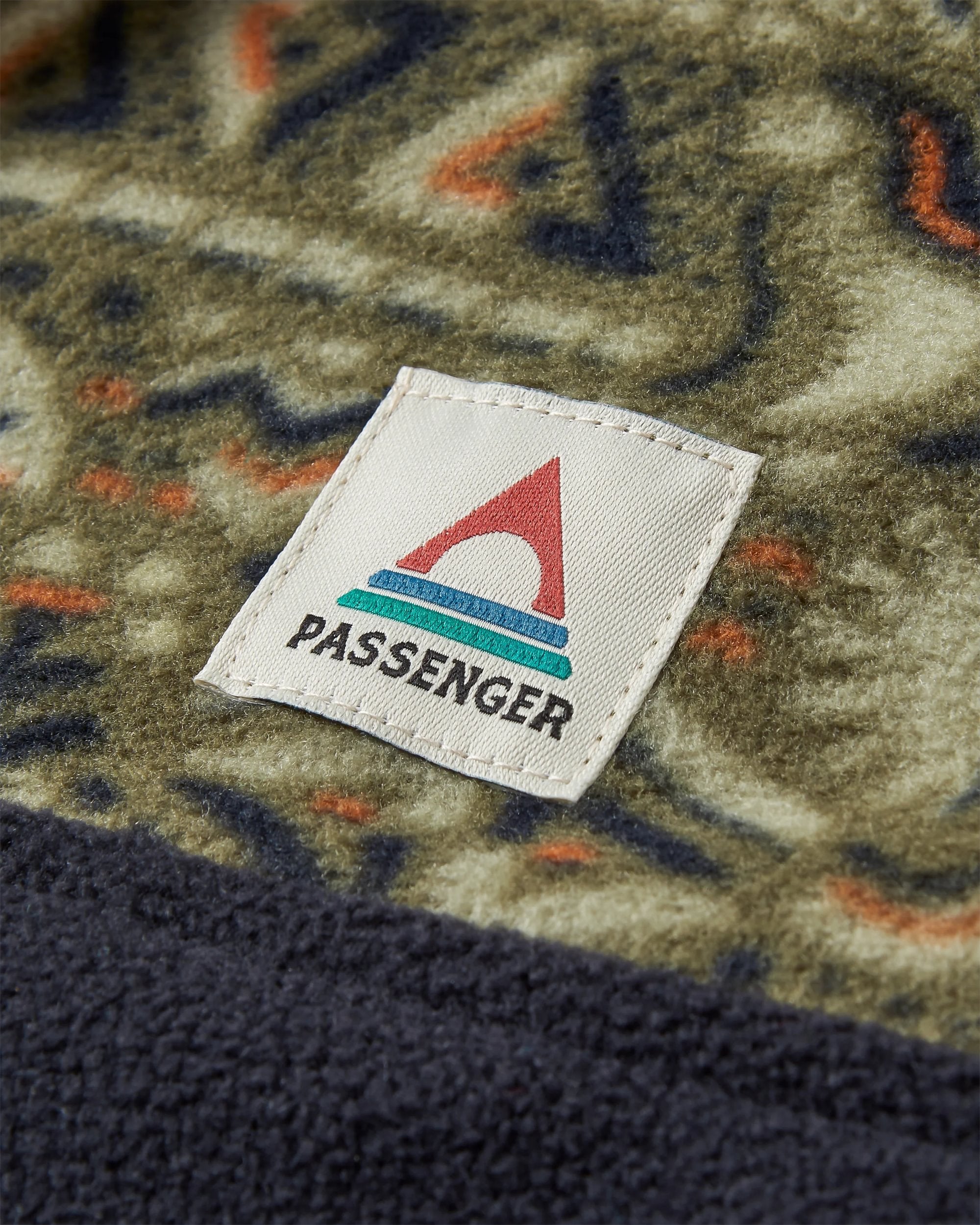 Set Off Recycled Polar 1/4 Zip Fleece - Elemental Geo Khaki - Flatlay