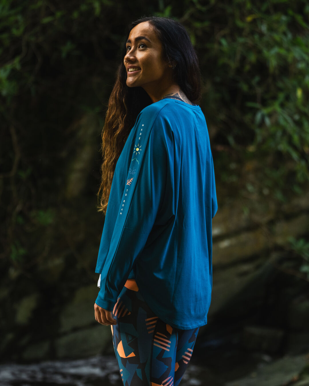 Hatha Recycled Active Top - Corsair Blue - Lifestyle