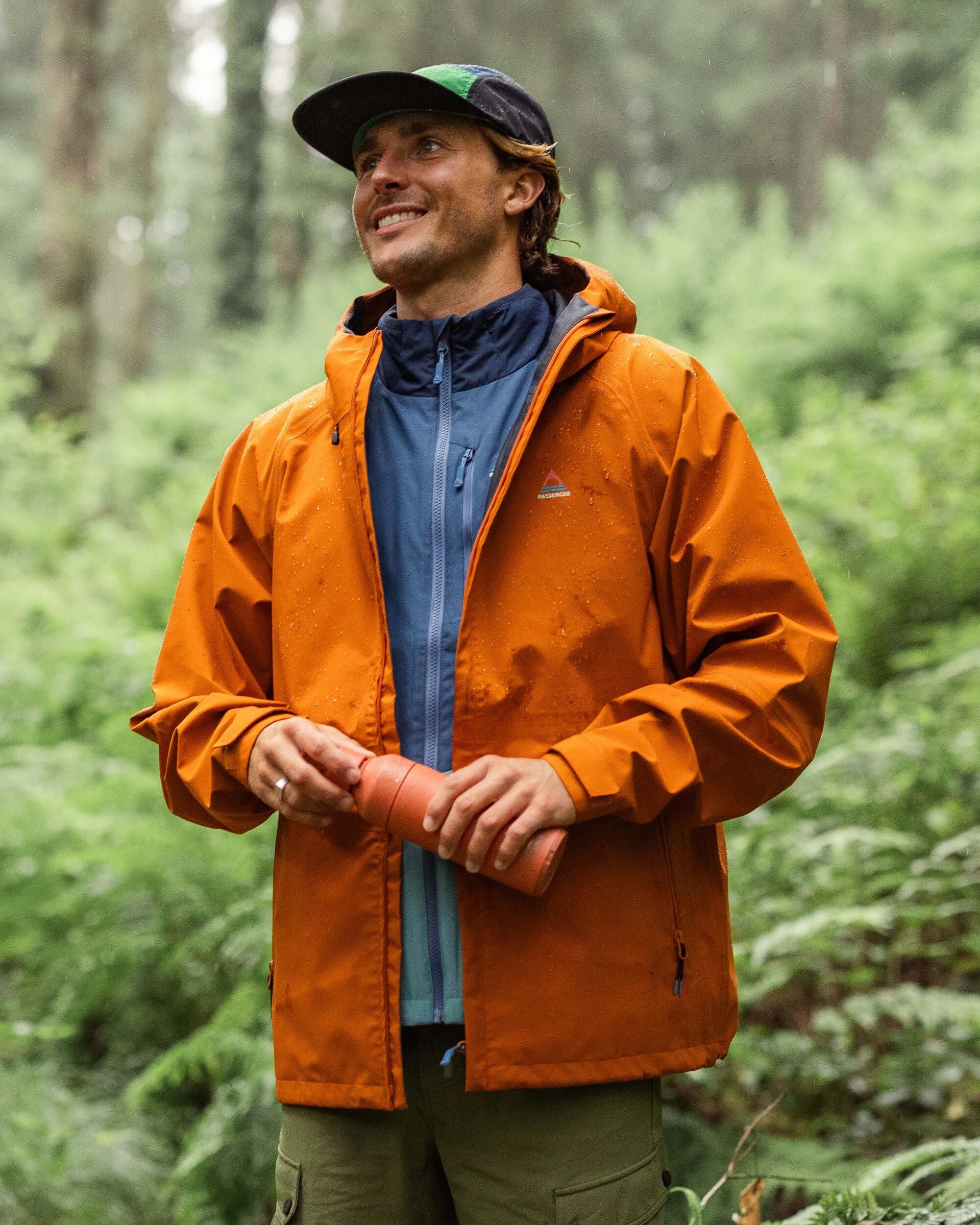 Five Season Recycled Waterproof Jacket - Sunset Orange - Lifestyle