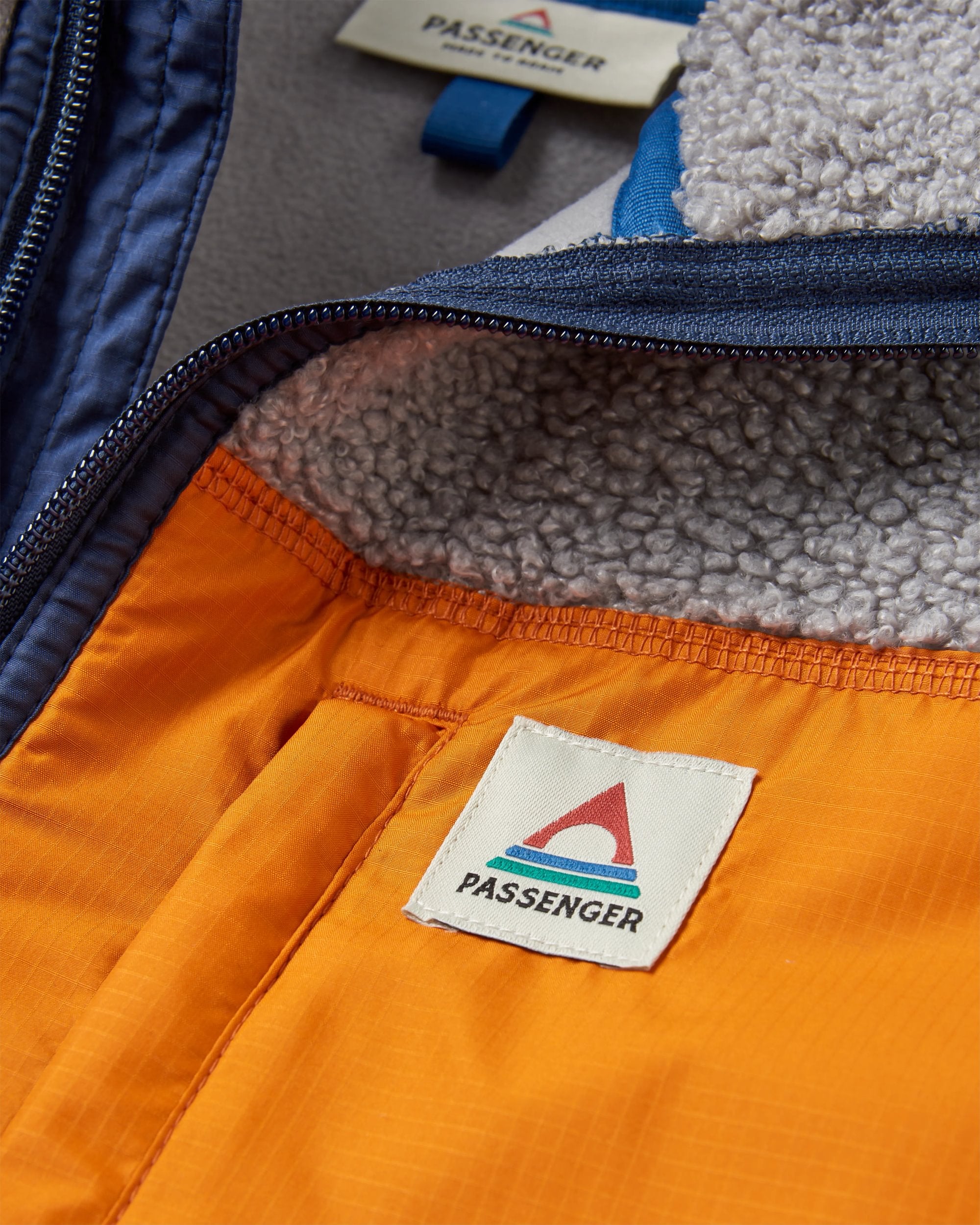 Born Explorer Recycled Polar-Lined Sherpa Fleece - Steel Grey - Flatlay