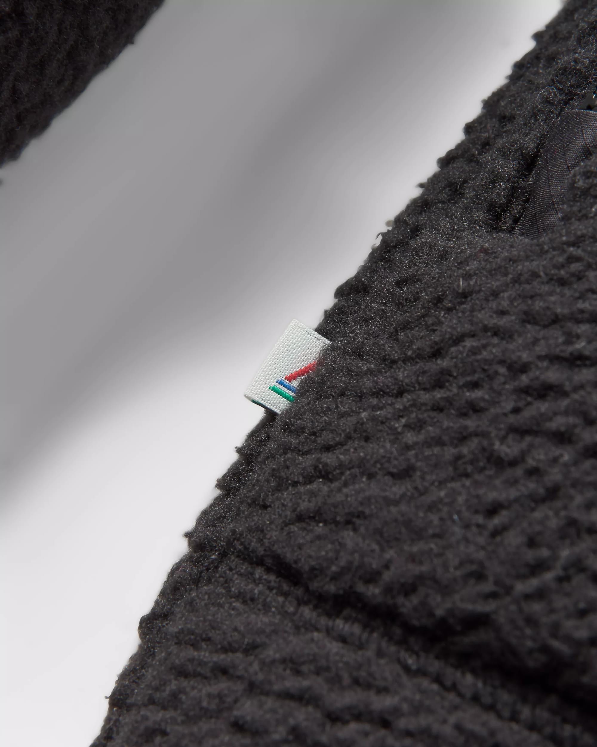 Ventura 1/2 Zip Recycled Sherpa Fleece - Black - Flatlay