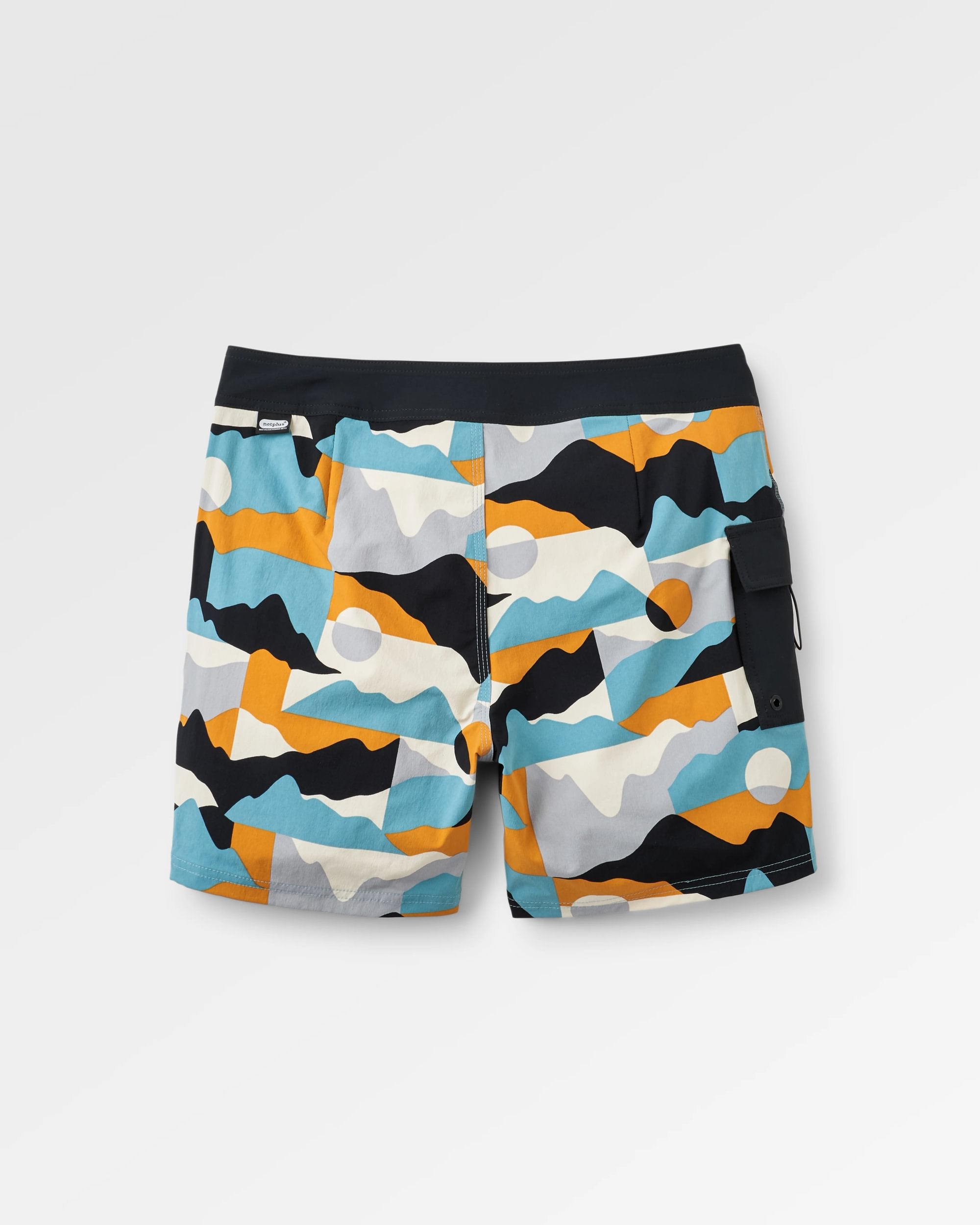 Cutback NetPlus® Recycled Boardshort - Vista Patchwork Arctic - Flatlay