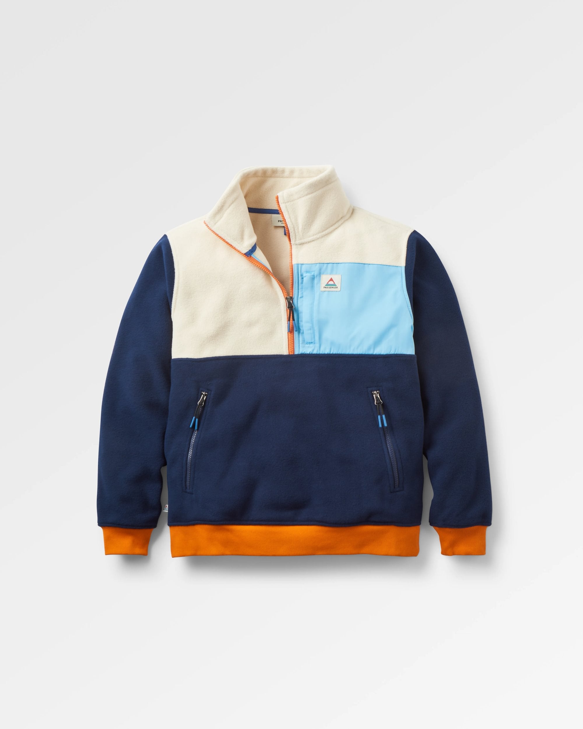 Caspian 1/2 Zip Recycled Polar Fleece - Rich Navy - Flatlay