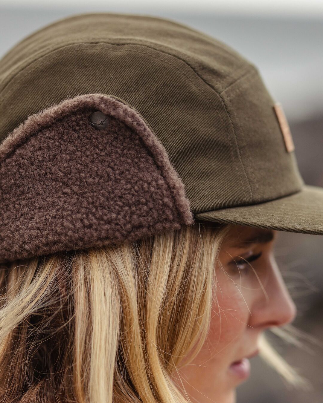 Womens_Daytime Recycled Cotton Sherpa Lined Hat - Khaki