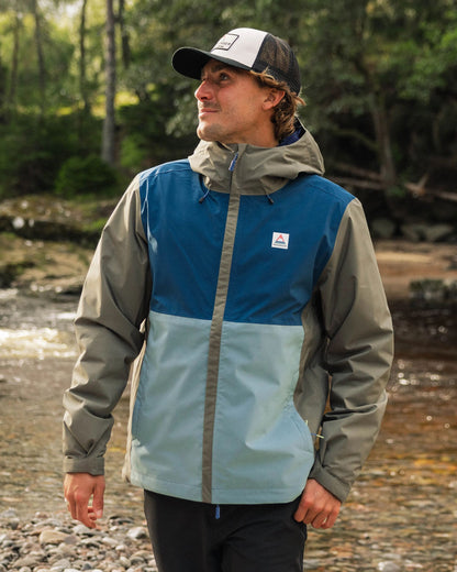 Downpour Recycled Waterproof Jacket - Tidal Blue/Arctic/Dusty Olive