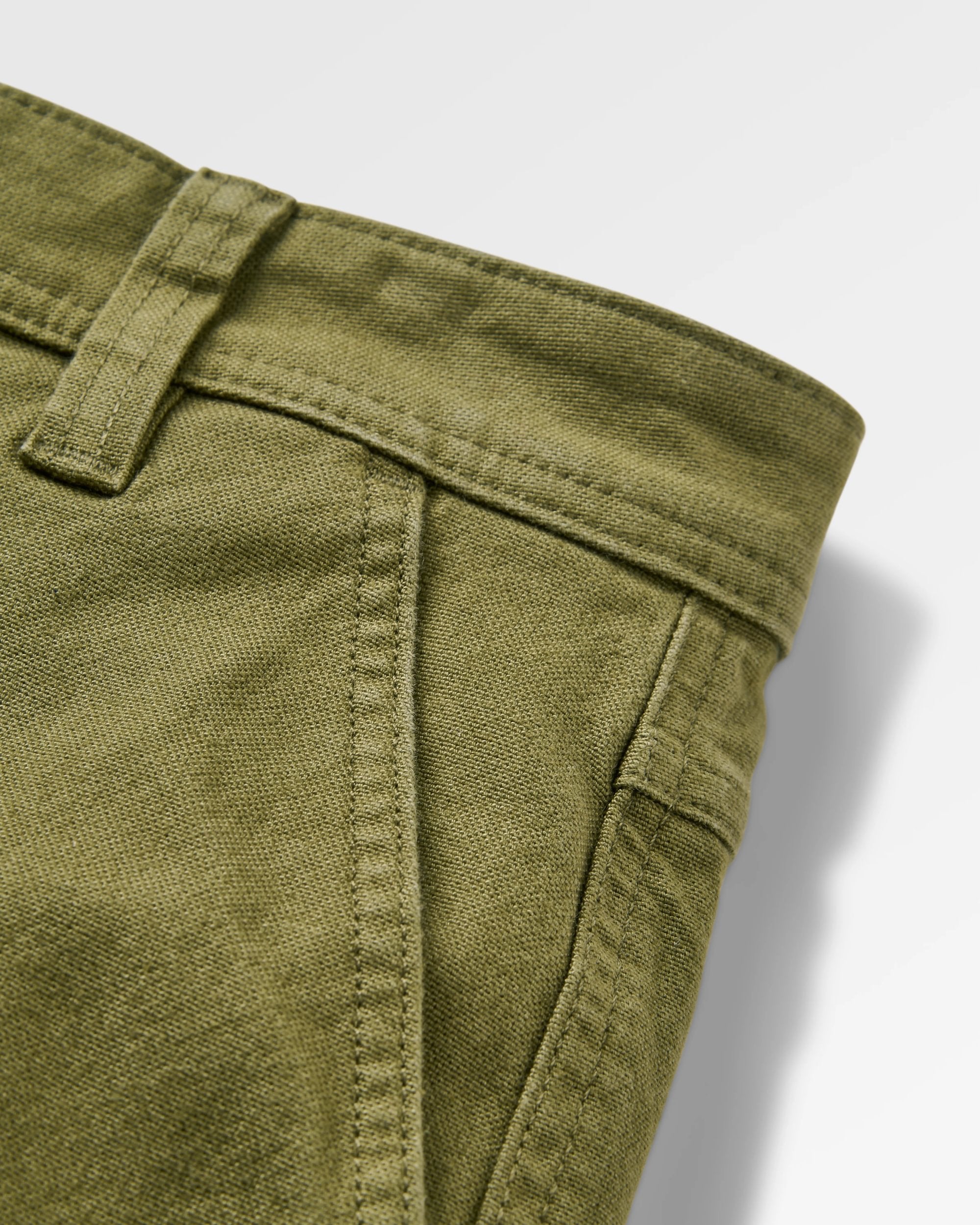 Vantage Organic Cotton Canvas Short - Khaki - Flatlay