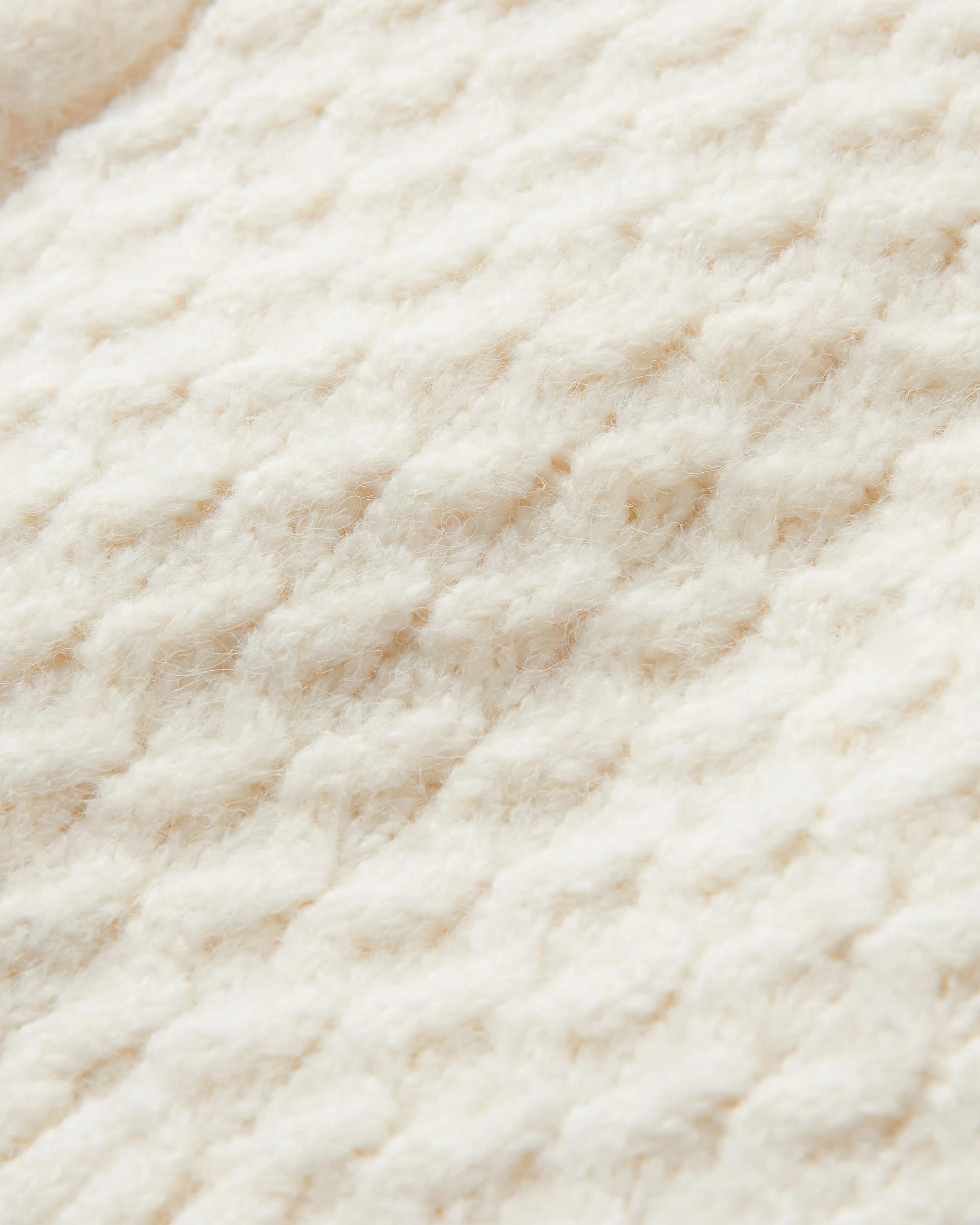 Snuggle Recycled Knitted Polo Neck - Off White - Flatlay