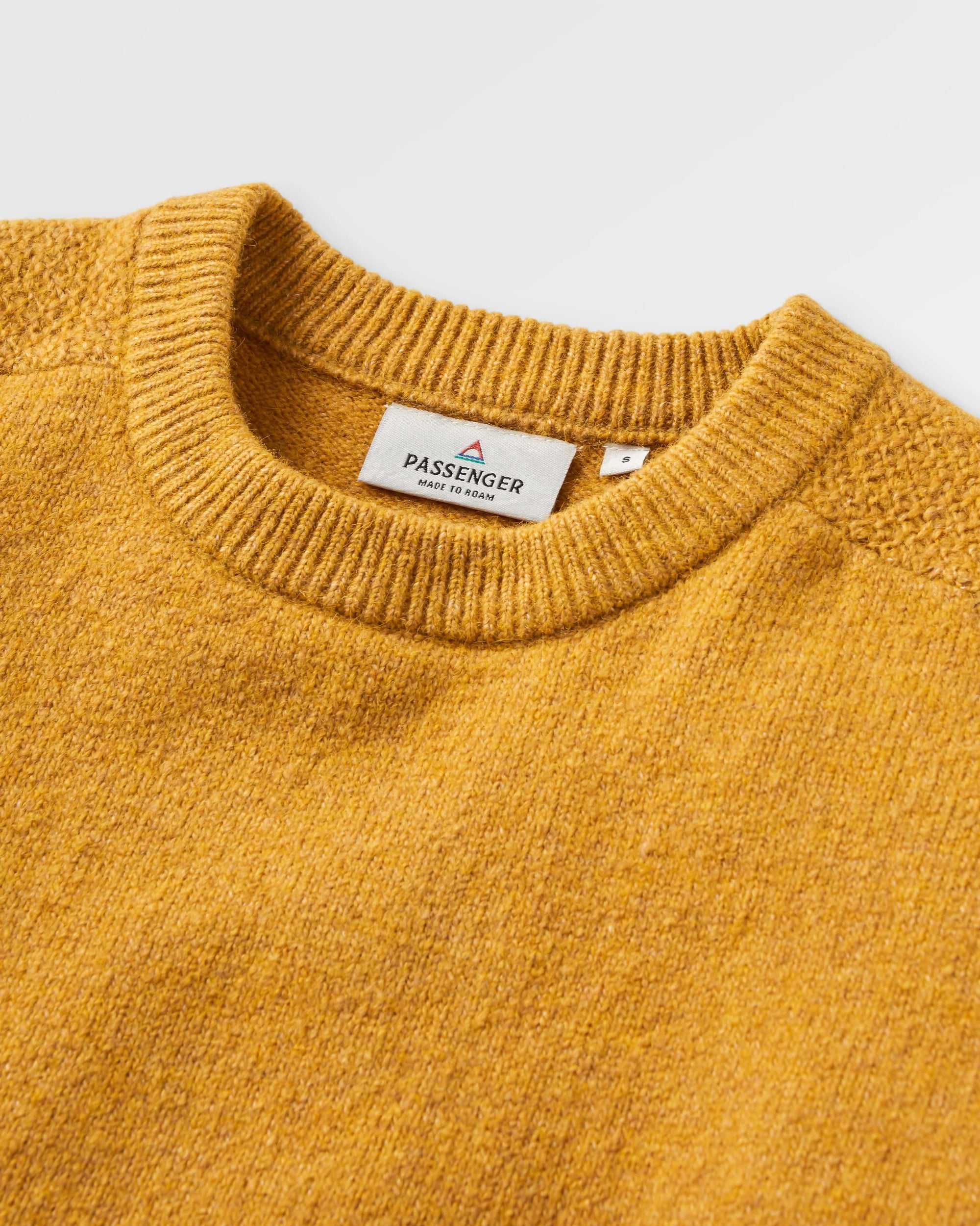 Cove Recycled Knitted Jumper - Amber Gold - Flatlay