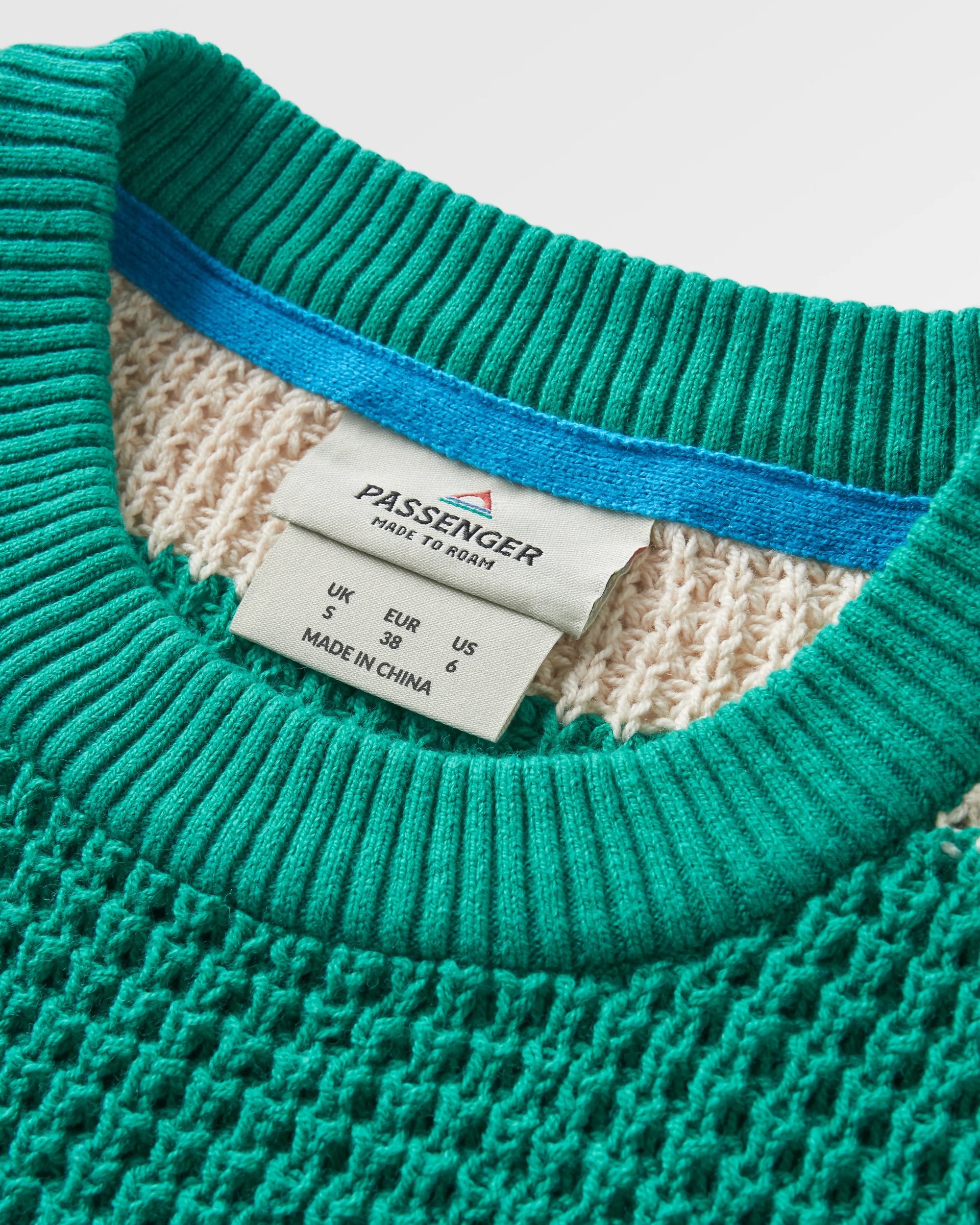 Reflection Stripey Jumper - Vintage White/Greenlake Stripe - Flatlay