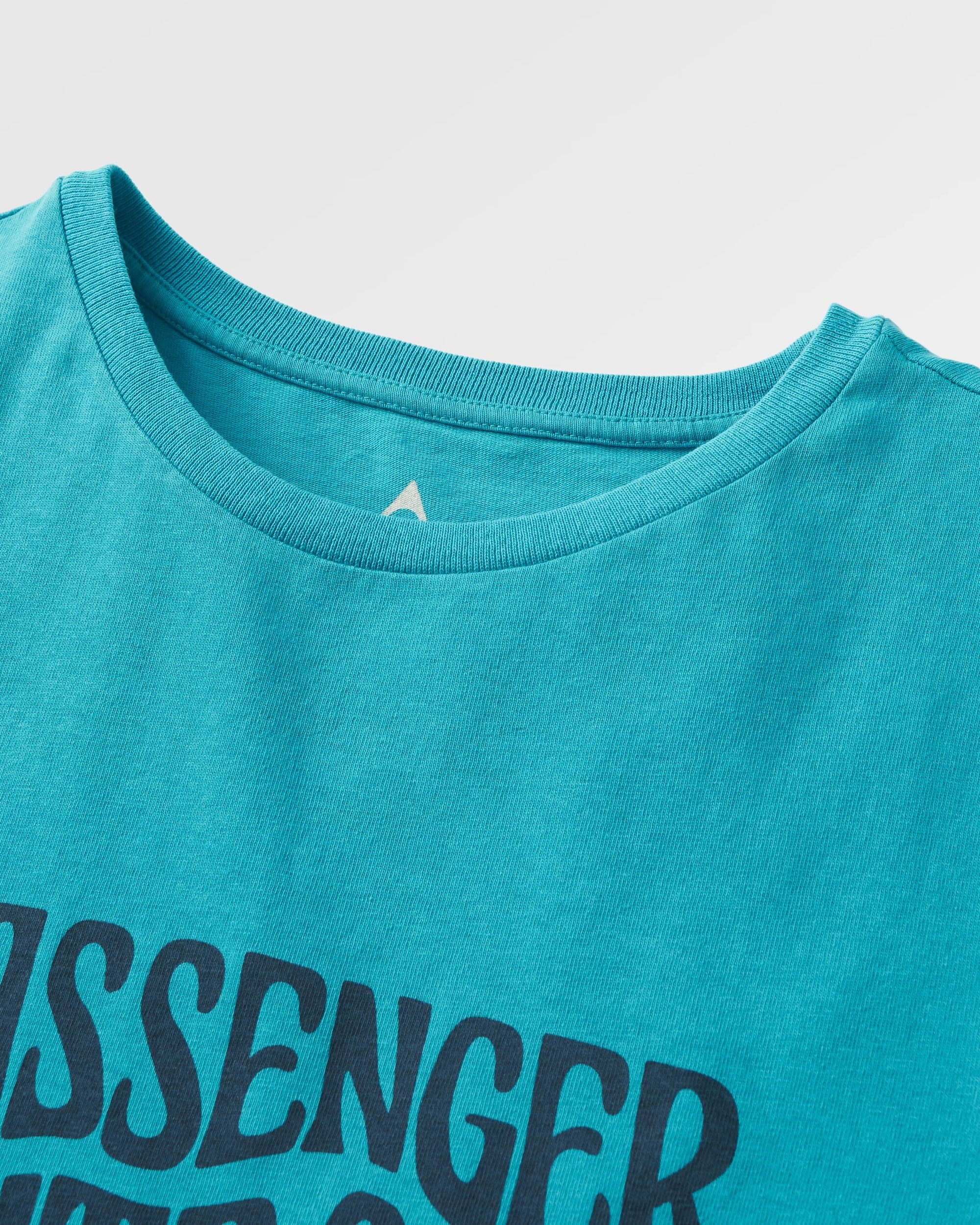 Yuca Recycled Cotton T-Shirt - Blue Pool - Flatlay