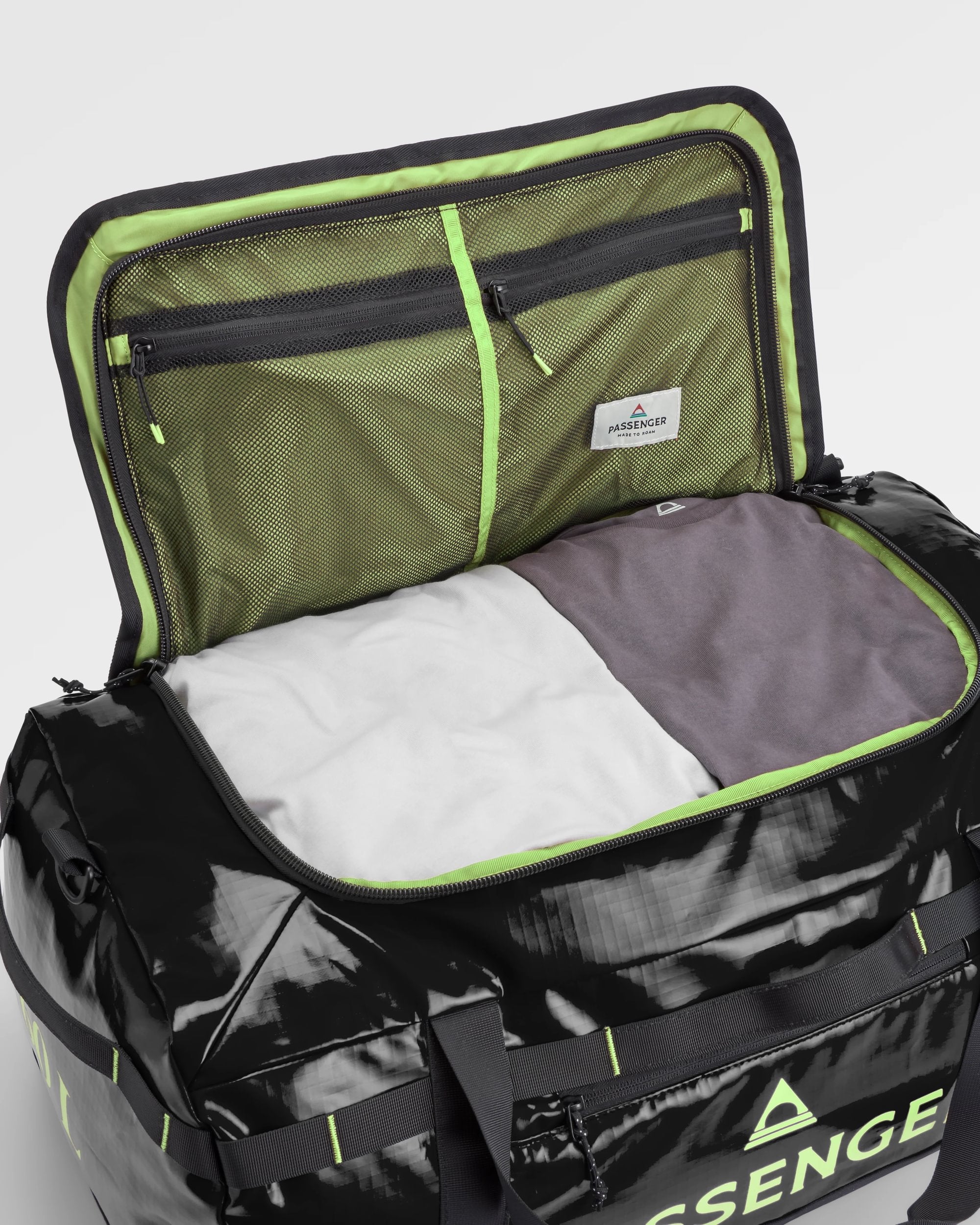 Roamer Recycled 40L Duffel Bag - Black - Flatlay