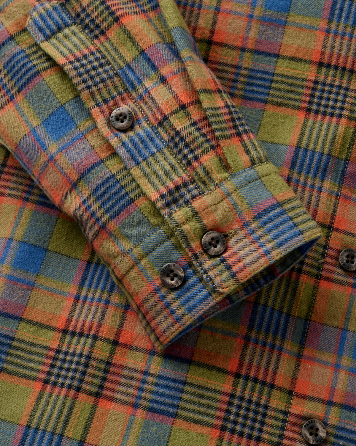 Backcountry Flannel Check Shirt - Khaki/Dark Denim Check - Flatlay