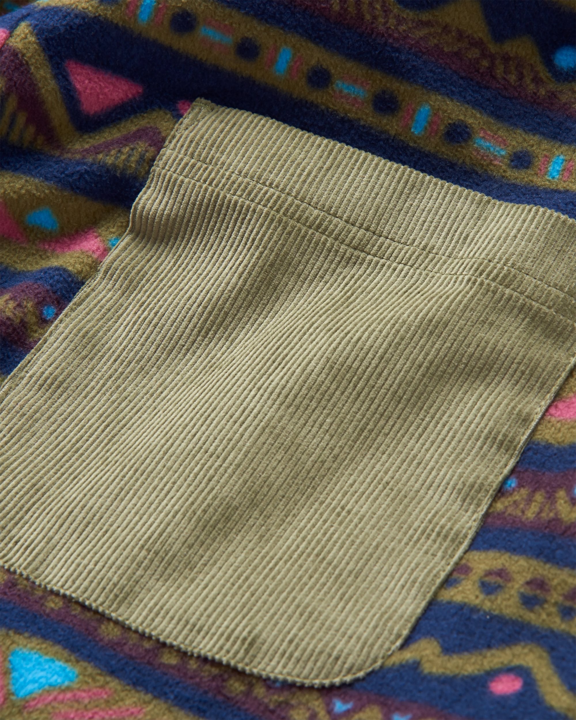 Ace Recycled Polar Fleece Dungarees - Mountain Geo Multi - Flatlay