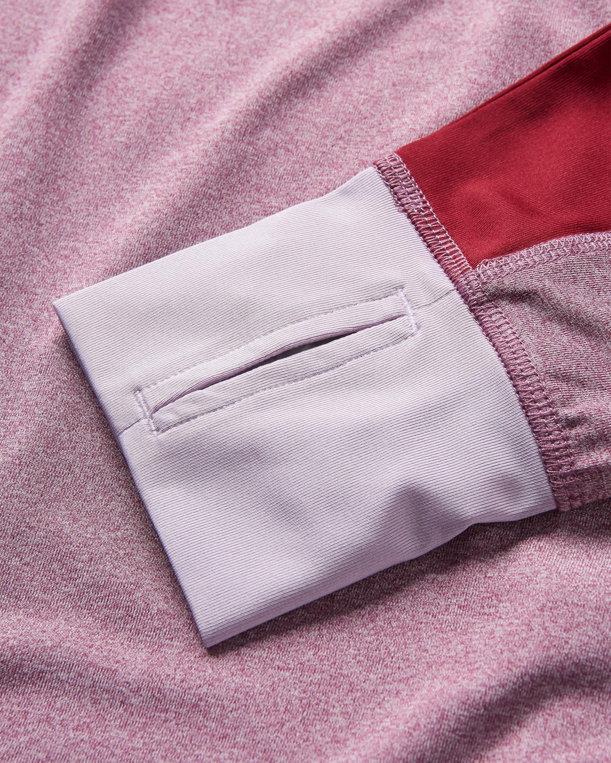 Pacifica Recycled Active LS Top - Berry Marl - Flatlay