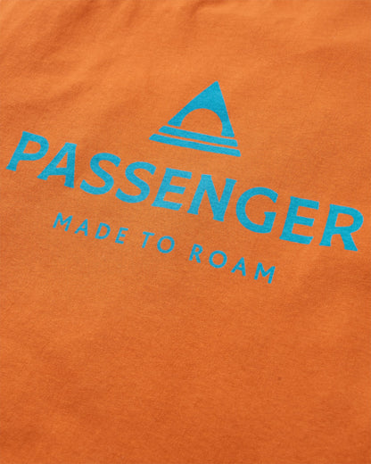 Passenger Recycled Cotton T-Shirt - Sunset Orange - Flatlay