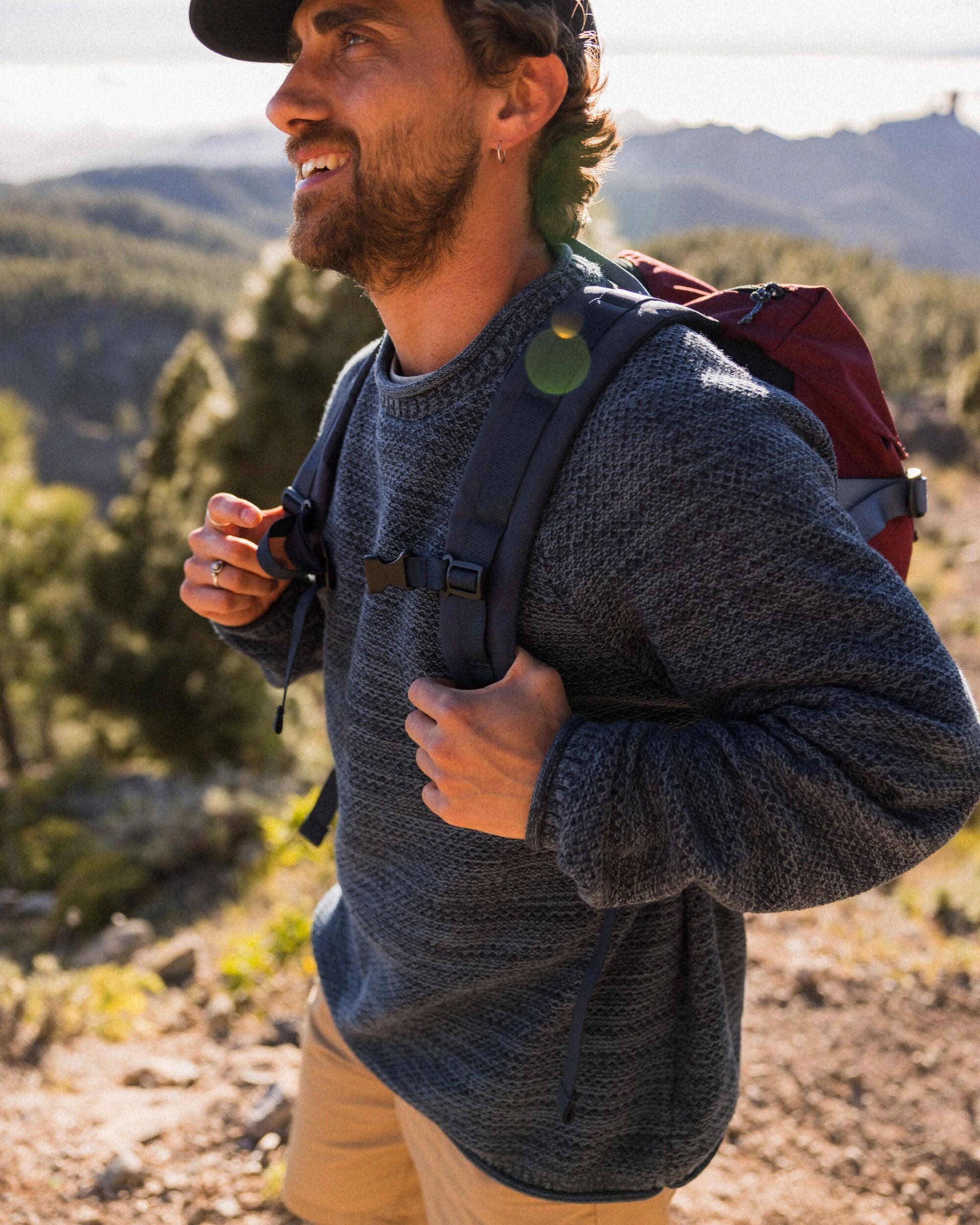 Shore Organic Cotton Knit Jumper - Rich Navy - Lifestyle