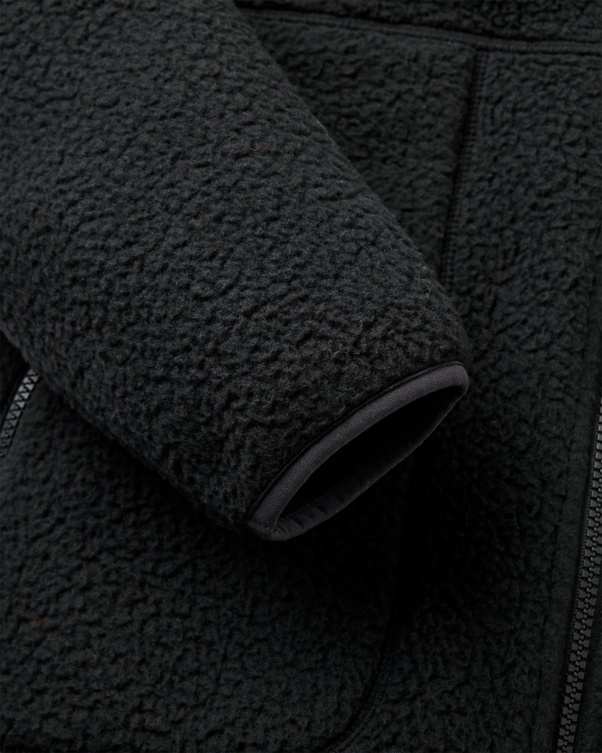 Home Full Zip Hooded Sherpa Fleece - Black - Flatlay