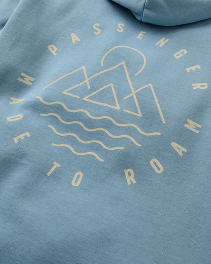 Escapism Hoodie - Faded Denim - Flatlay