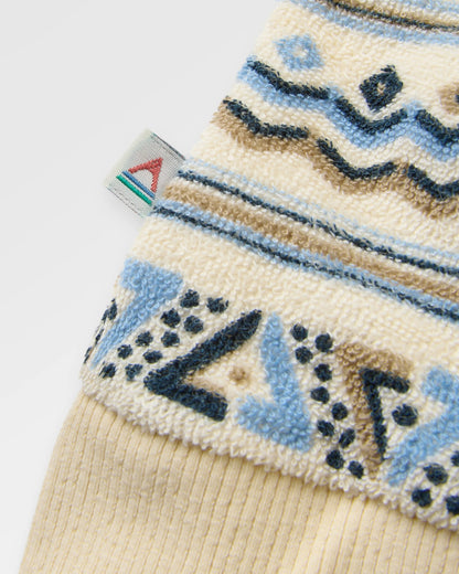 Groovy Towelling Hoodie - Geo Stripe Birch  - Flatlay