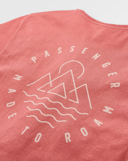 Escapism Recycled Cotton T-Shirt - Redwood - Flatlay