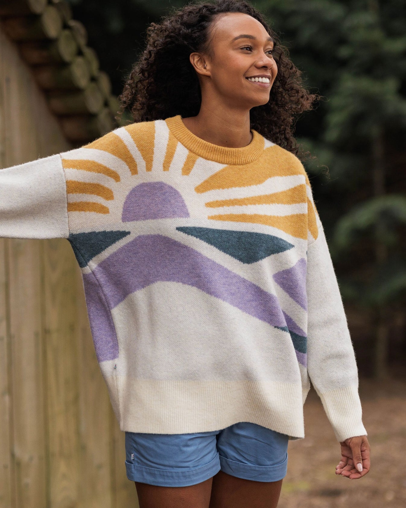 Sunsets Recycled Oversized Knitted Jumper Marshmallow – Passenger