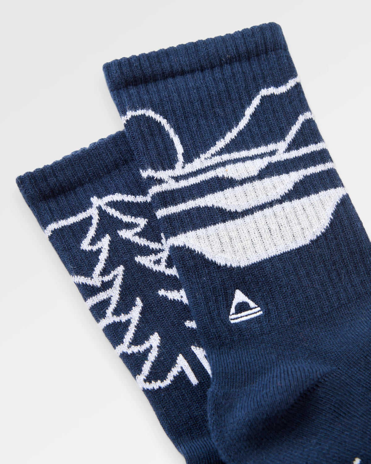 Two Step Crew Socks - Rich Navy - Flatlay