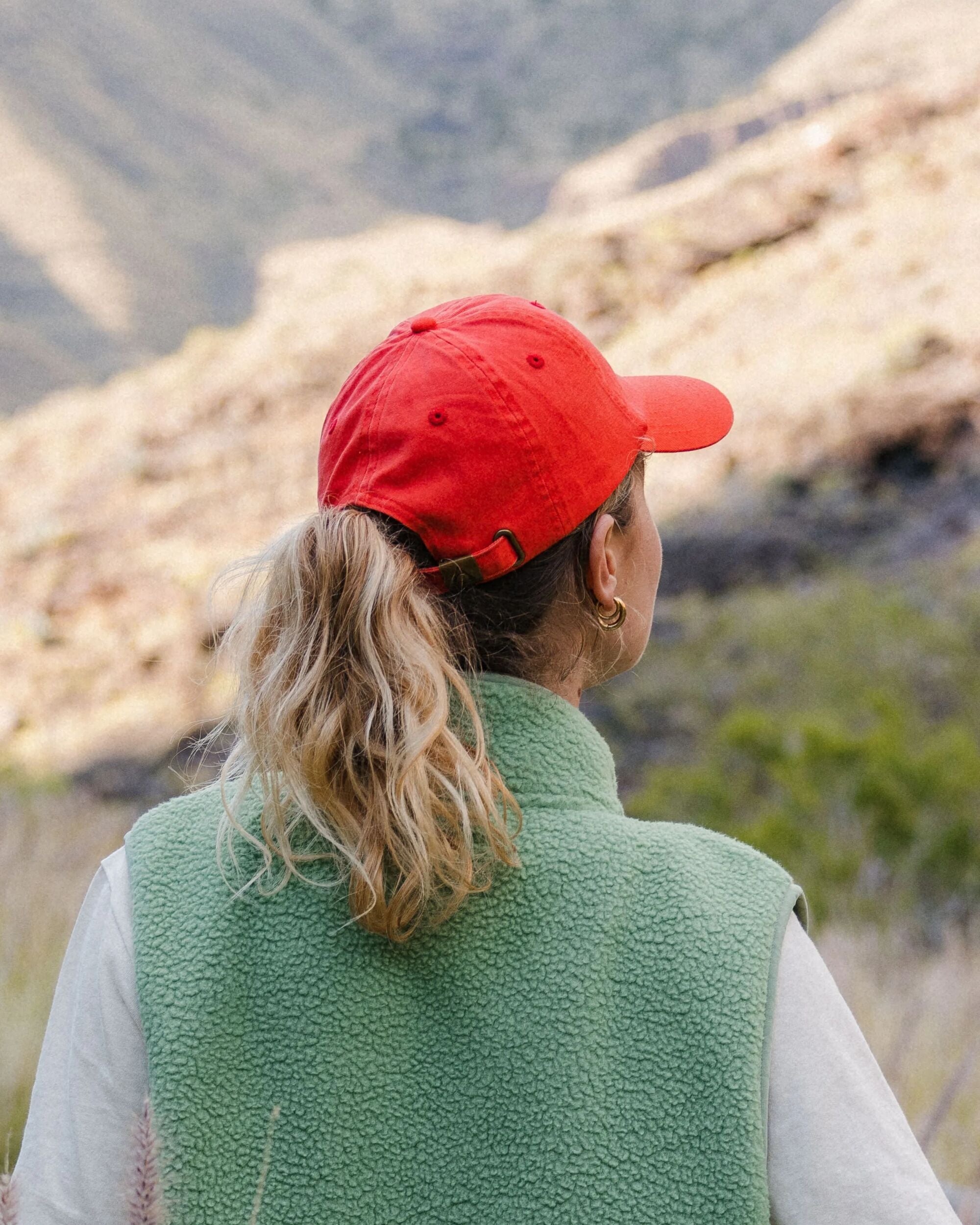 Classic Recycled Cotton 6 Panel Cap - Ember Orange - Lifestyle - Female
