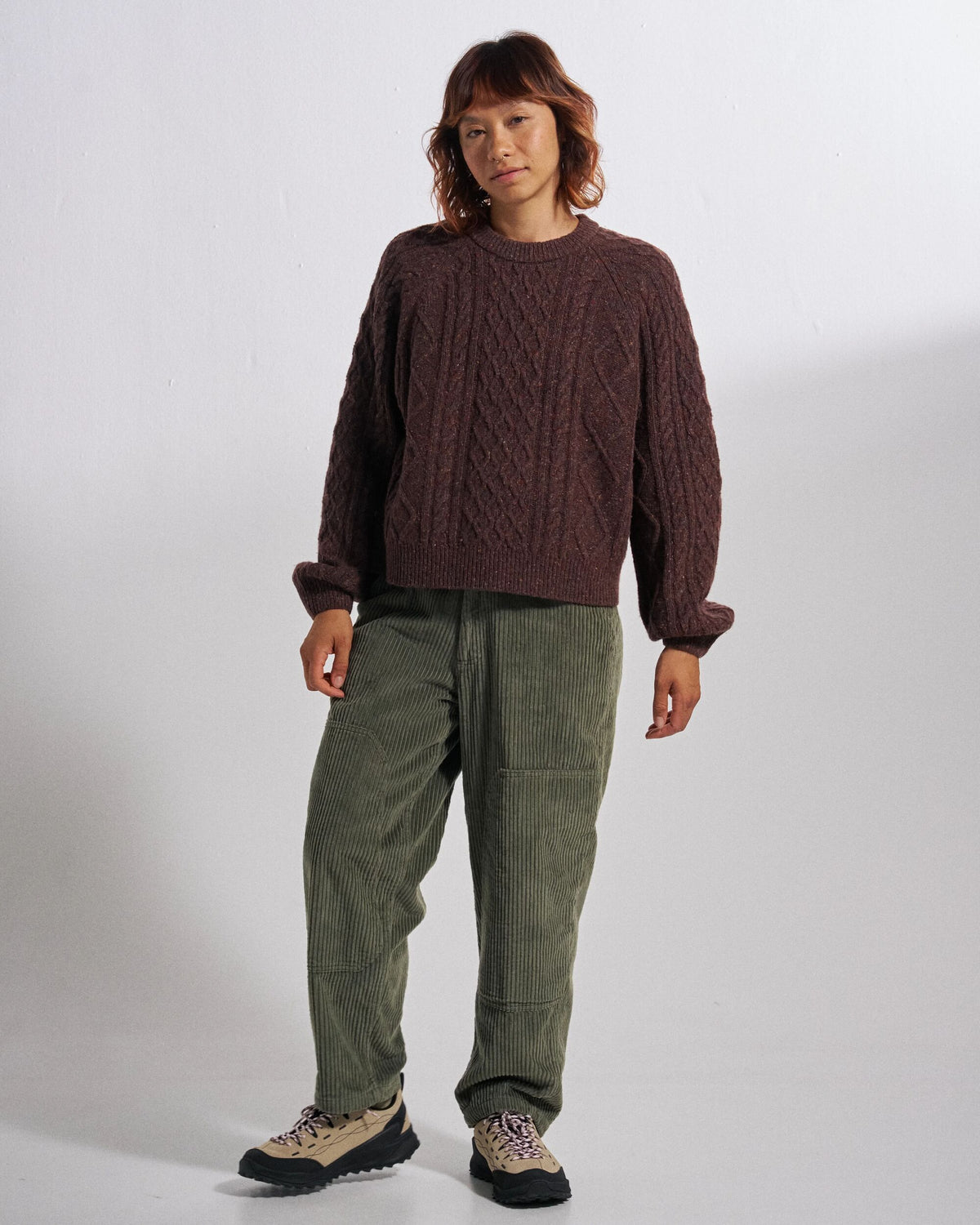 Shoal Merino Wool Knitted Jumper - Brambleberry - Studio Model
