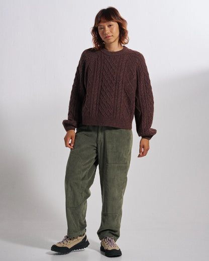 Shoal Merino Wool Knitted Jumper - Brambleberry - Studio Model