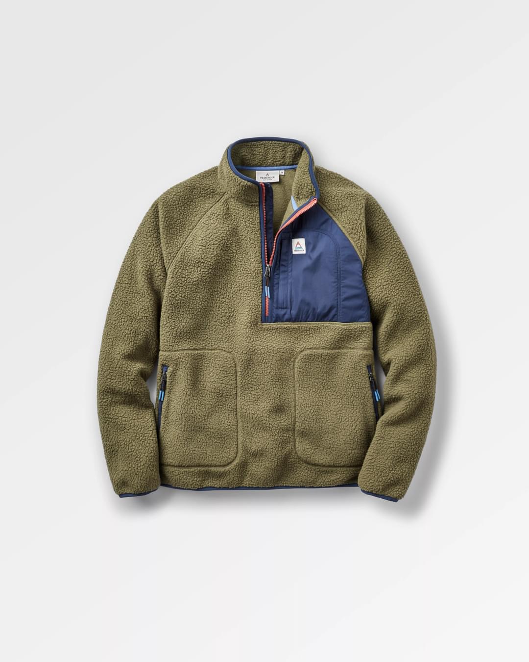 Offgrid 1/2 Zip Recycled Sherpa Fleece - Khaki - Flatlay