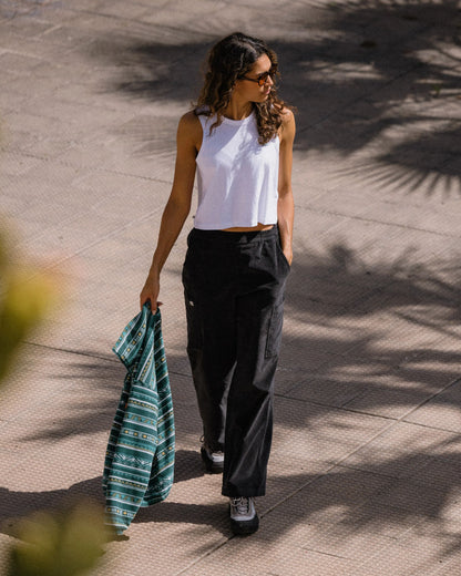 Someday Organic Cotton Corduroy Trouser - Black - Lifestyle