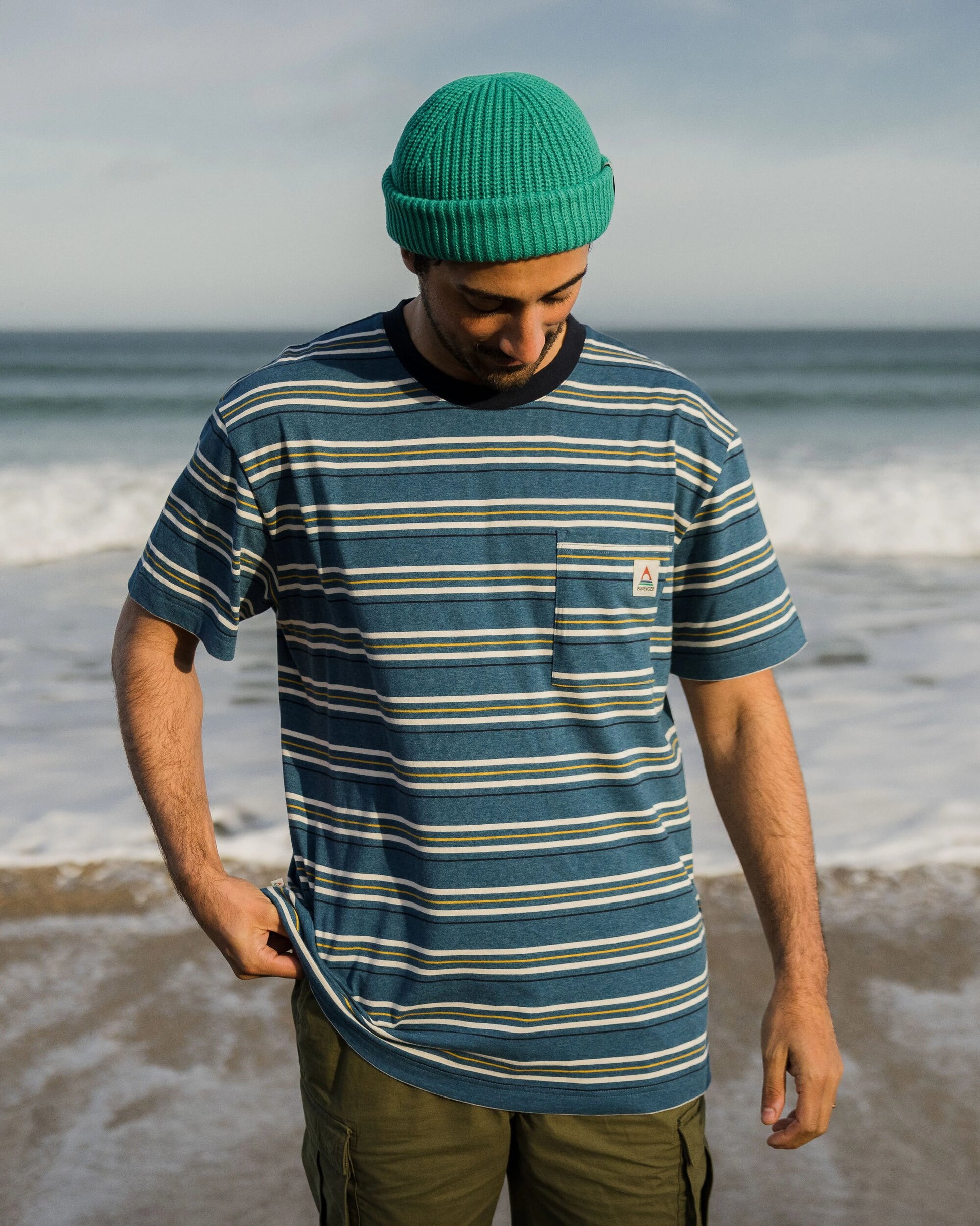 Retro Recycled Relaxed Fit T-Shirt - Blue Steel Marl