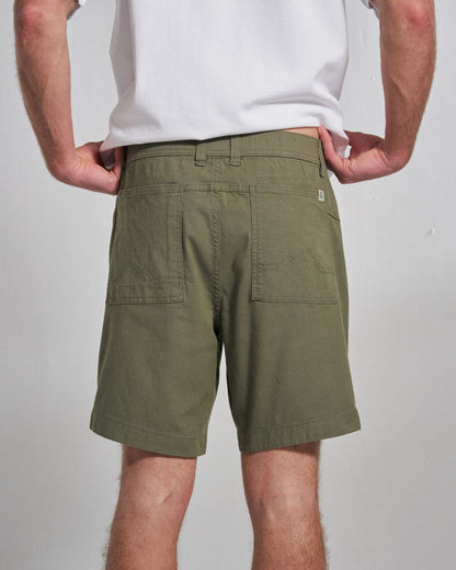 Kimmer Ripstop Cotton Short - Dusty Olive - Studio Model