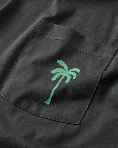 Stack Pocket T-Shirt - Faded Black - Flatlay