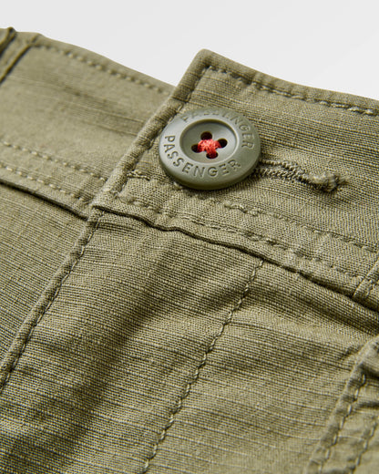 Kimmer Ripstop Cotton Short - Dusty Olive - Flatlay
