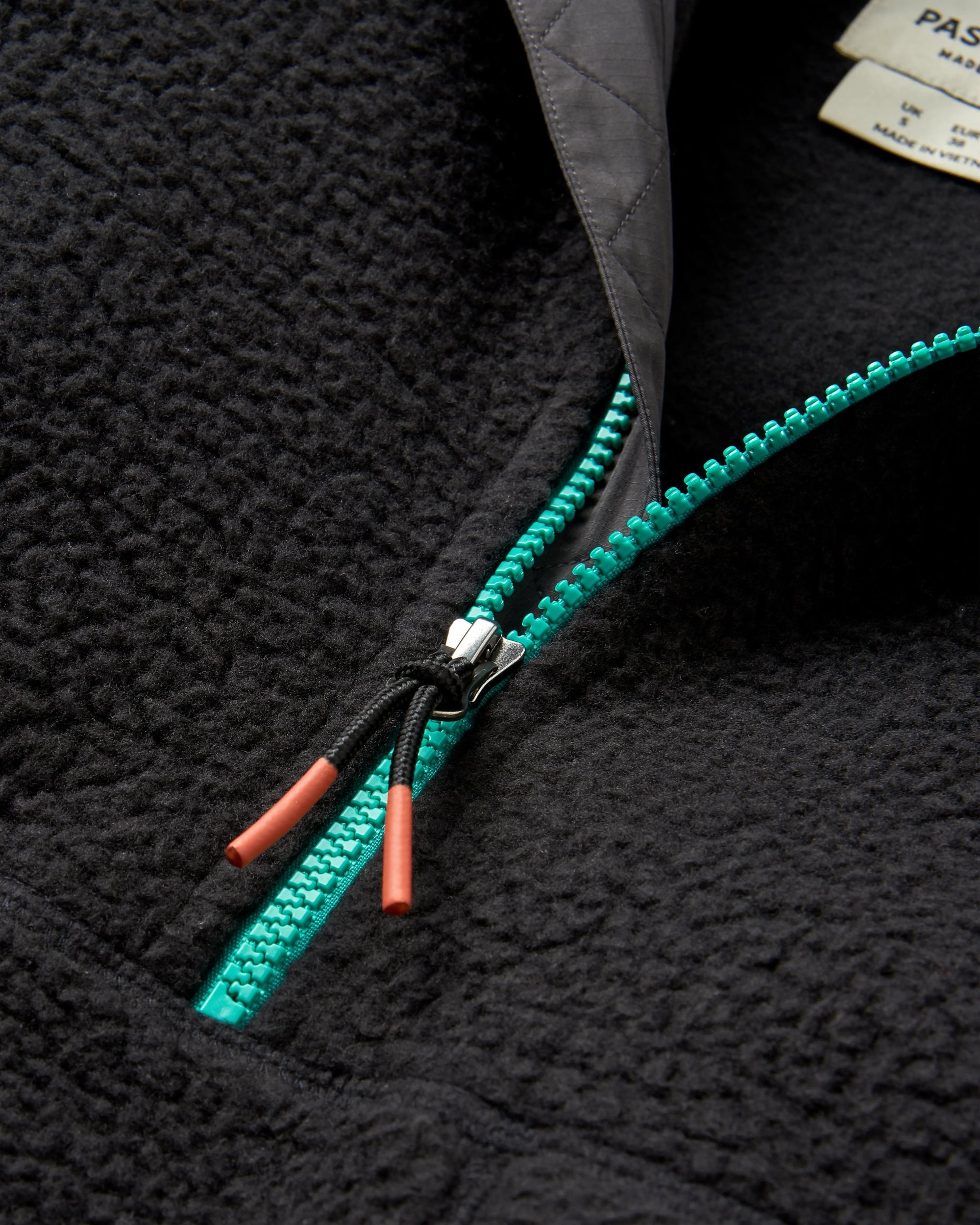 Maine 1/2 Zip Recycled Sherpa Fleece - Black - Flatlay